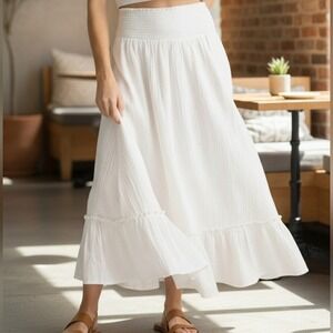 Quince White Maxi Skirt